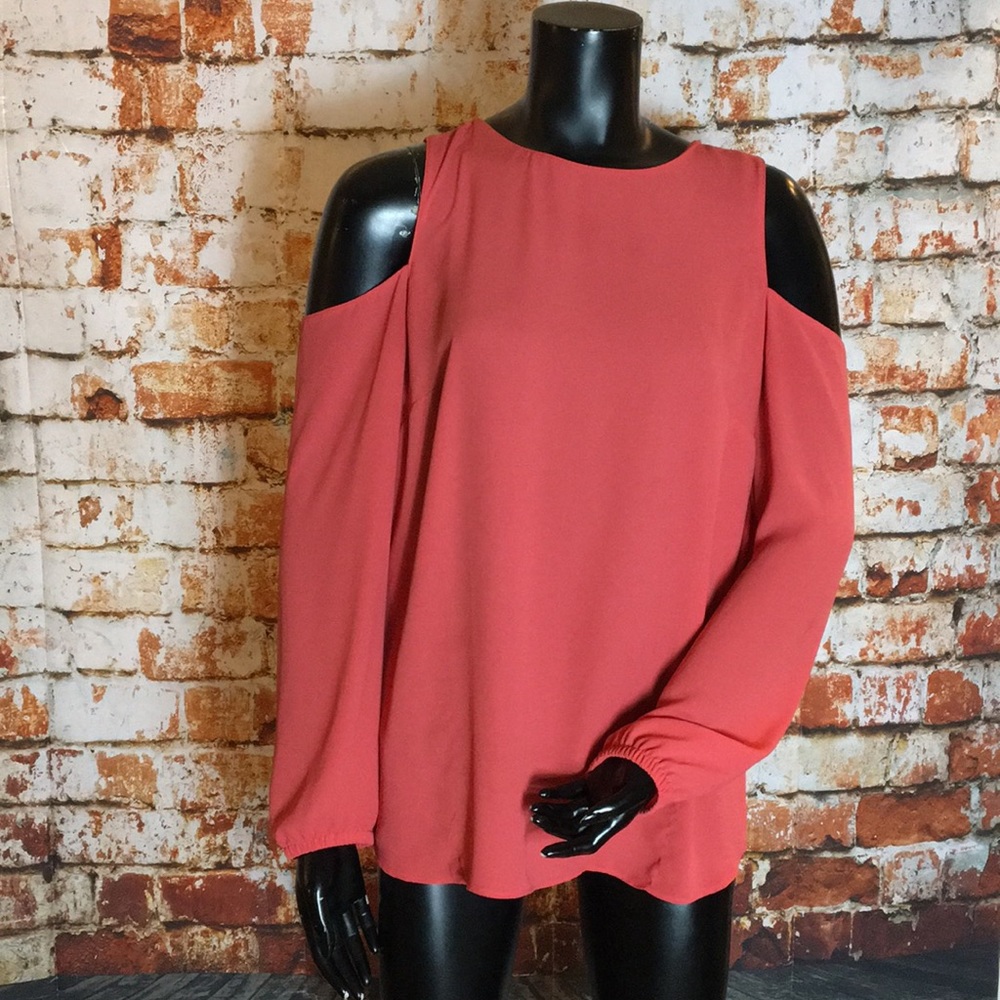 Ann Taylor Long Sleeve Cold Shoulder Blouse